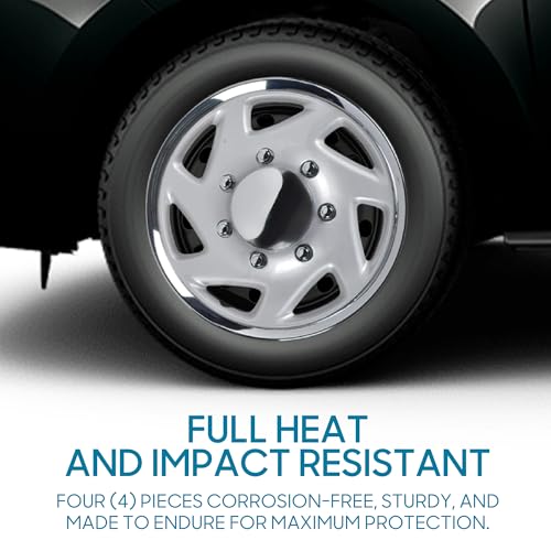 BDK غطاء جنط العجلات BDK 4 حزمة 16 بوصة طراز OEM بديل لفورد E150 E250 E350 إكونولين F-150 F-250 F-35 F-250 F-350، غطاء عجلة سيارة شاحنة SUV - مجموعة 16 بوصة - Image 3