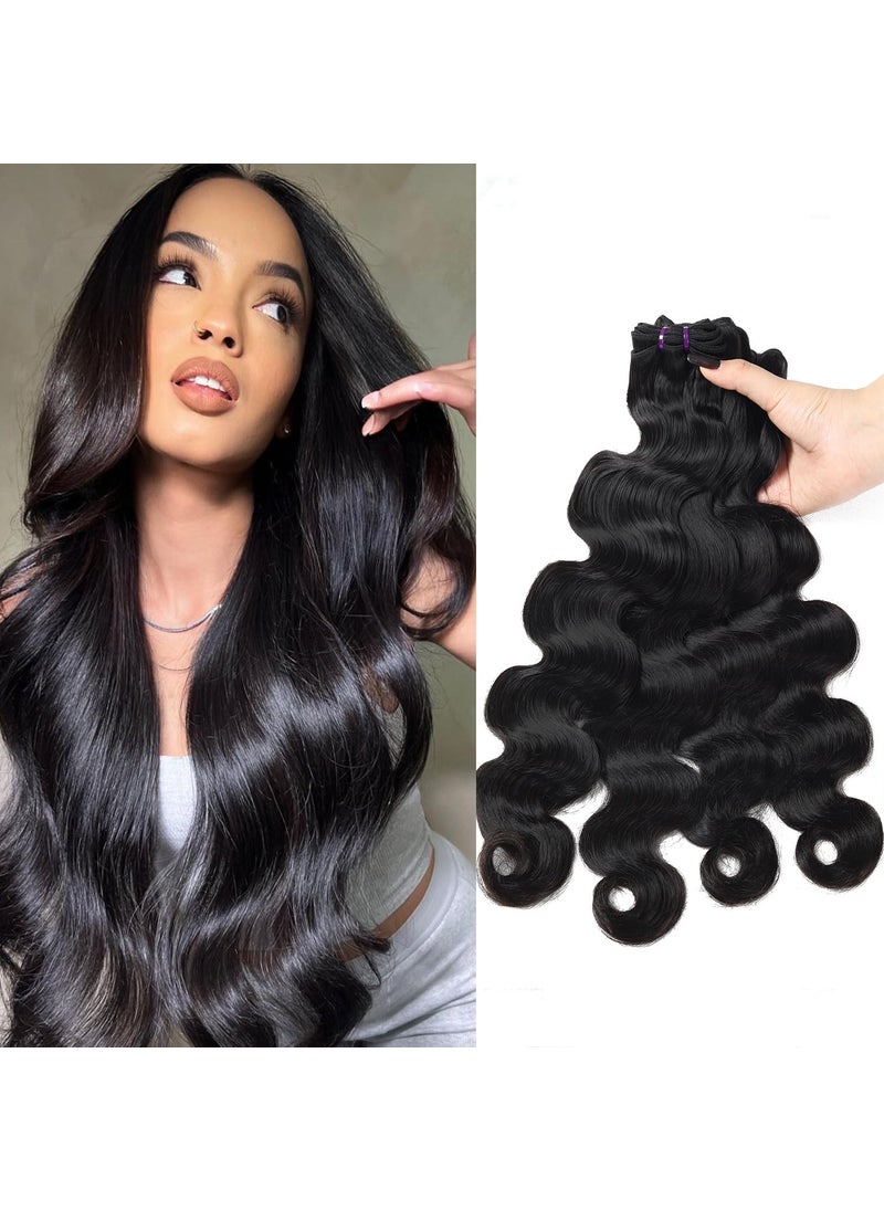 Beautymoon Beautymoon Peruvian Body Wave Human Hair Bundles 20 22 24 26 Inch 100 Unprocessed Brazilian Weave 3 Bundles Human Hair Body Wave 16A Remy Virgin Extensions for Women Natural Color 