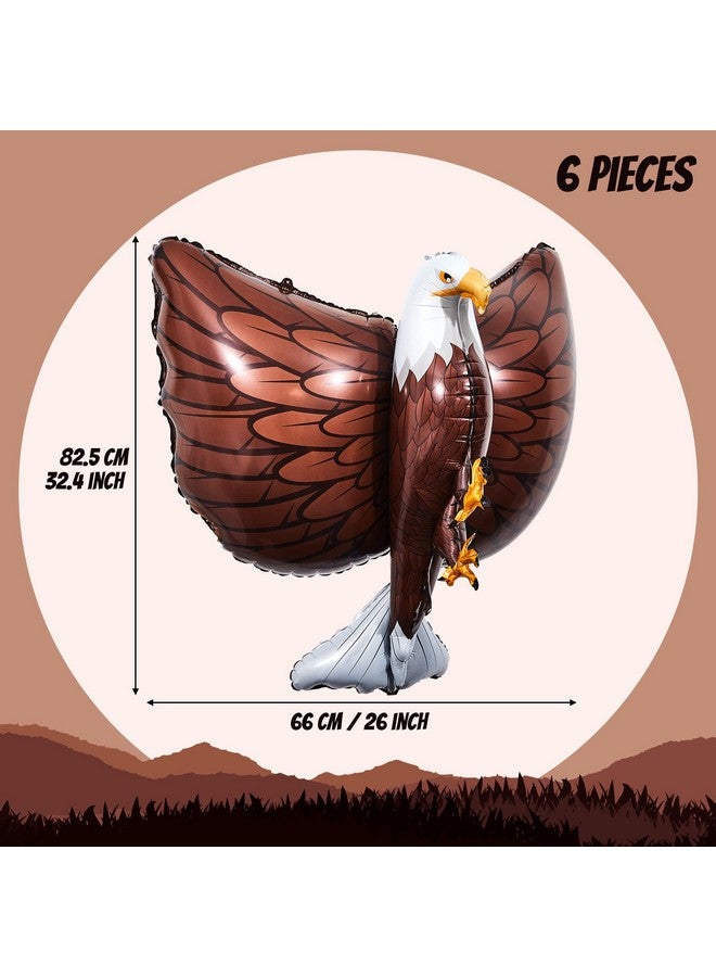 Lewtemi 6 Pcs 3D Giant Eagle Foil Balloons 32 X 26 Inch Inflatable Eagle Balloons For Kids Animal Big Bird Party Decorations Fourth Of July Baby Shower Birthday Party Supplies - Image 3