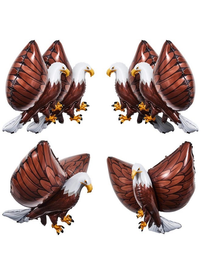 Lewtemi 6 Pcs 3D Giant Eagle Foil Balloons 32 X 26 Inch Inflatable Eagle Balloons For Kids Animal Big Bird Party Decorations Fourth Of July Baby Shower Birthday Party Supplies - Image 1