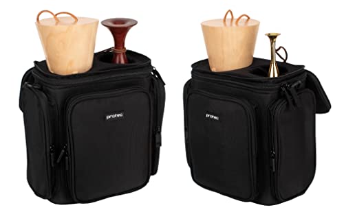Protec French Horn Double Mute Bag, Modular Wall & Mute Holder, Model M409, Black - Image 2