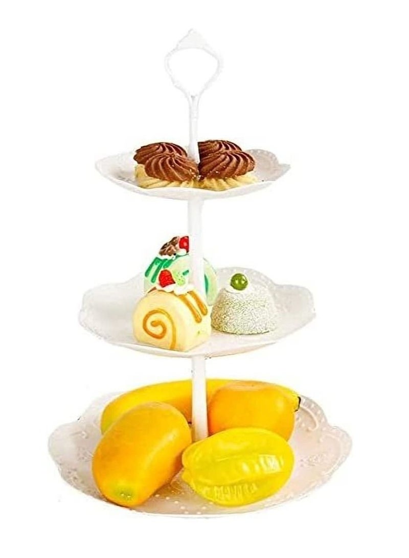 Excefore 3 Tier Plastic Tiered Serving Stand,Cupcake Stand,Dessert Fruit Snack Tower Tray for Wedding Home Birthday Tea Party Baby Shower  - Image 2