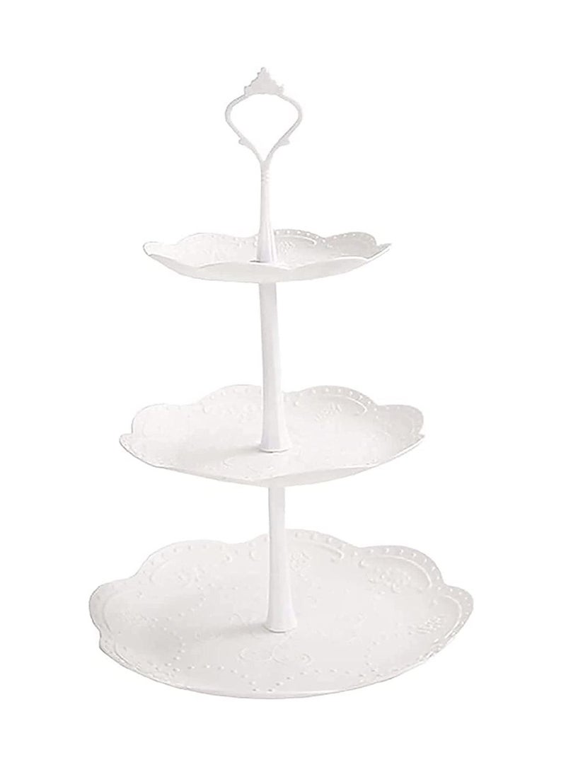 Excefore 3 Tier Plastic Tiered Serving Stand,Cupcake Stand,Dessert Fruit Snack Tower Tray for Wedding Home Birthday Tea Party Baby Shower  - Image 1