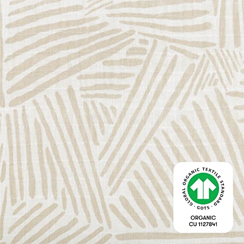 Babyletto 100% Organic Cotton All-Stages Midi Crib Sheet, GOTS-Certified, Fitted 360°, Ultra-Soft and Breathable Muslin - Oat Stripe - Image 3