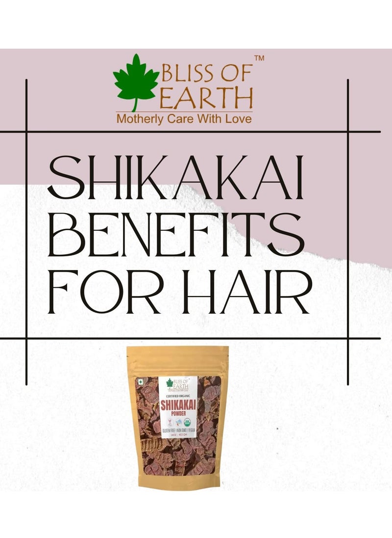 BLISS OF EARTH Bliss of Earth 100% Pure & Natural Shikakai Powder 453GM Acacia Concina Gorgeous hair Naturally Traditional Hair Cleanser & Conditioner Complete Hair Care  - Image 5