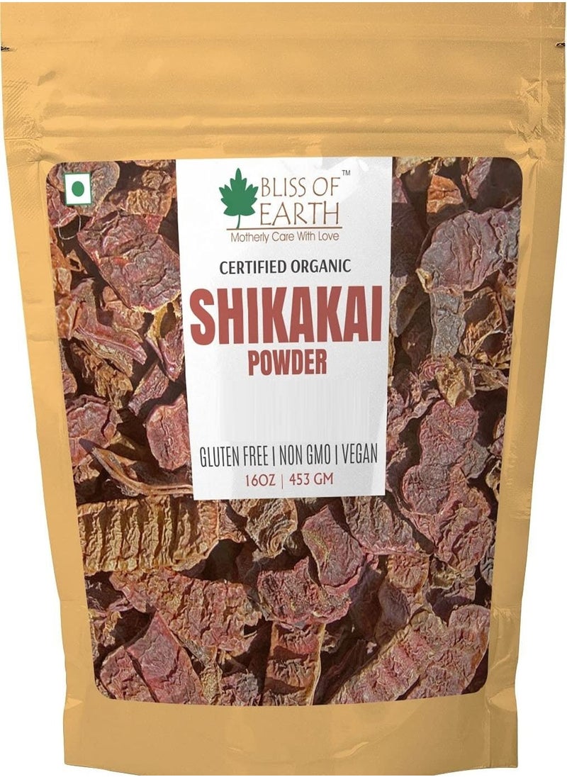 BLISS OF EARTH Bliss of Earth 100% Pure & Natural Shikakai Powder 453GM Acacia Concina Gorgeous hair Naturally Traditional Hair Cleanser & Conditioner Complete Hair Care  - Image 1