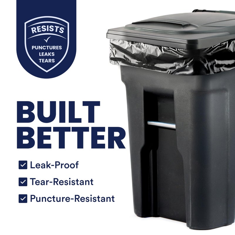 Plasticplace 95-96 Gallon Garbage Can Liners â”‚ 1.5 Mil â”‚ Black Heavy Duty Trash Bags â”‚ 61â€ X 68â€ (50Count) (W95LDB15) - Image 2