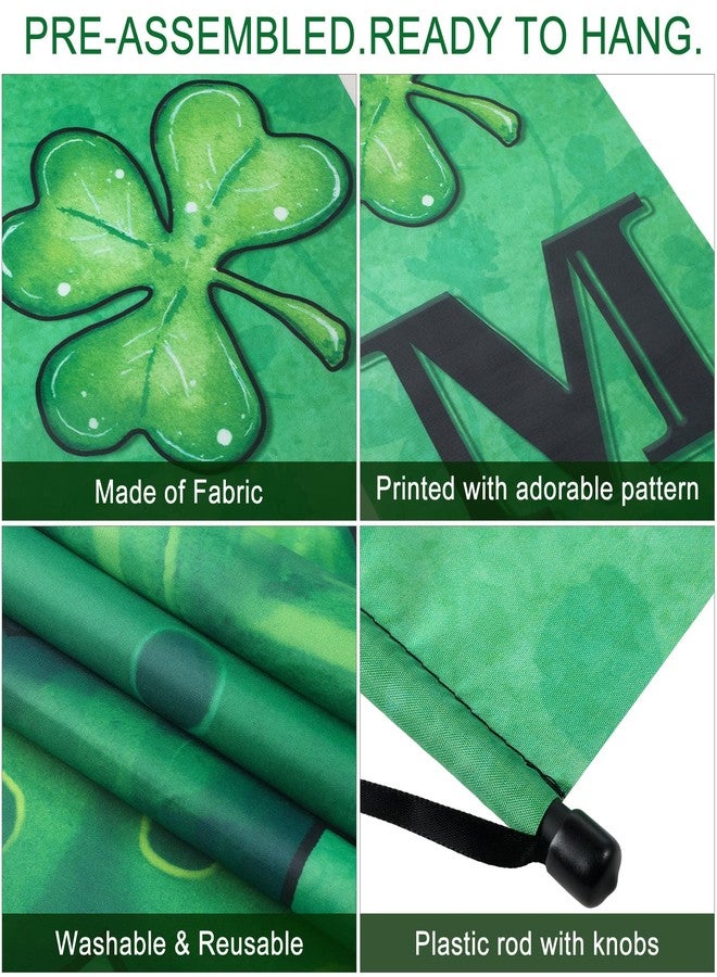 Tiamon St Patrick's Day Door Banner Decoration Irish Shamrock Front Porch Decor Welcome Hanging Sign Green Saint Patrick's Clover Backdrop for Class Wall Home Yard Indoor Outdoor (Simple) - Image 3