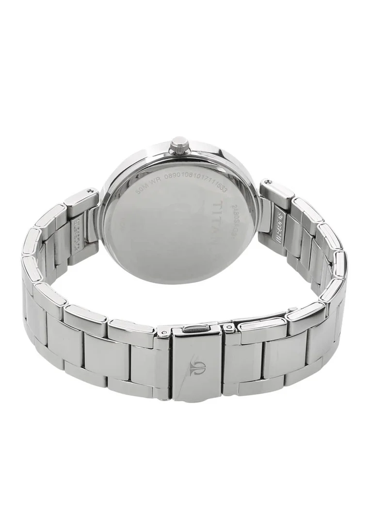 TITAN Titan Workwear Black Dial Analog with Day and Date Stainless Steel Strap watch for Women