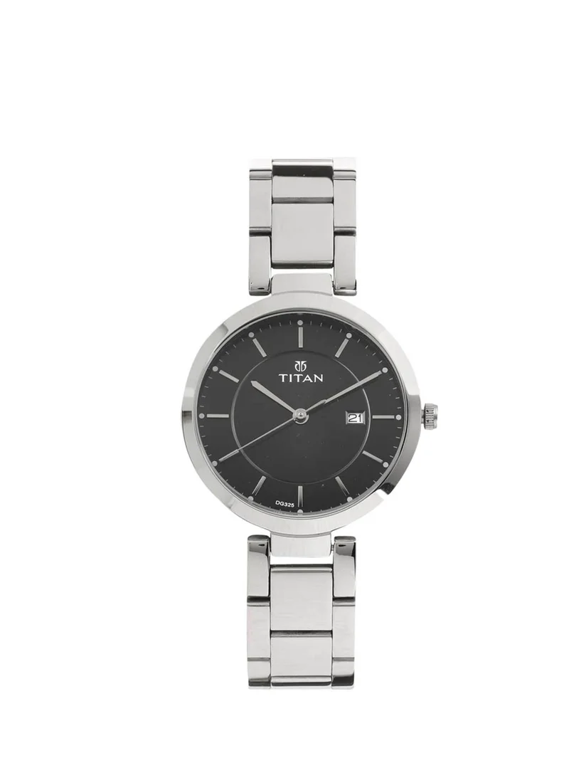 تيتان Titan Workwear Black Dial Analog with Day and Date Stainless Steel Strap watch for Women