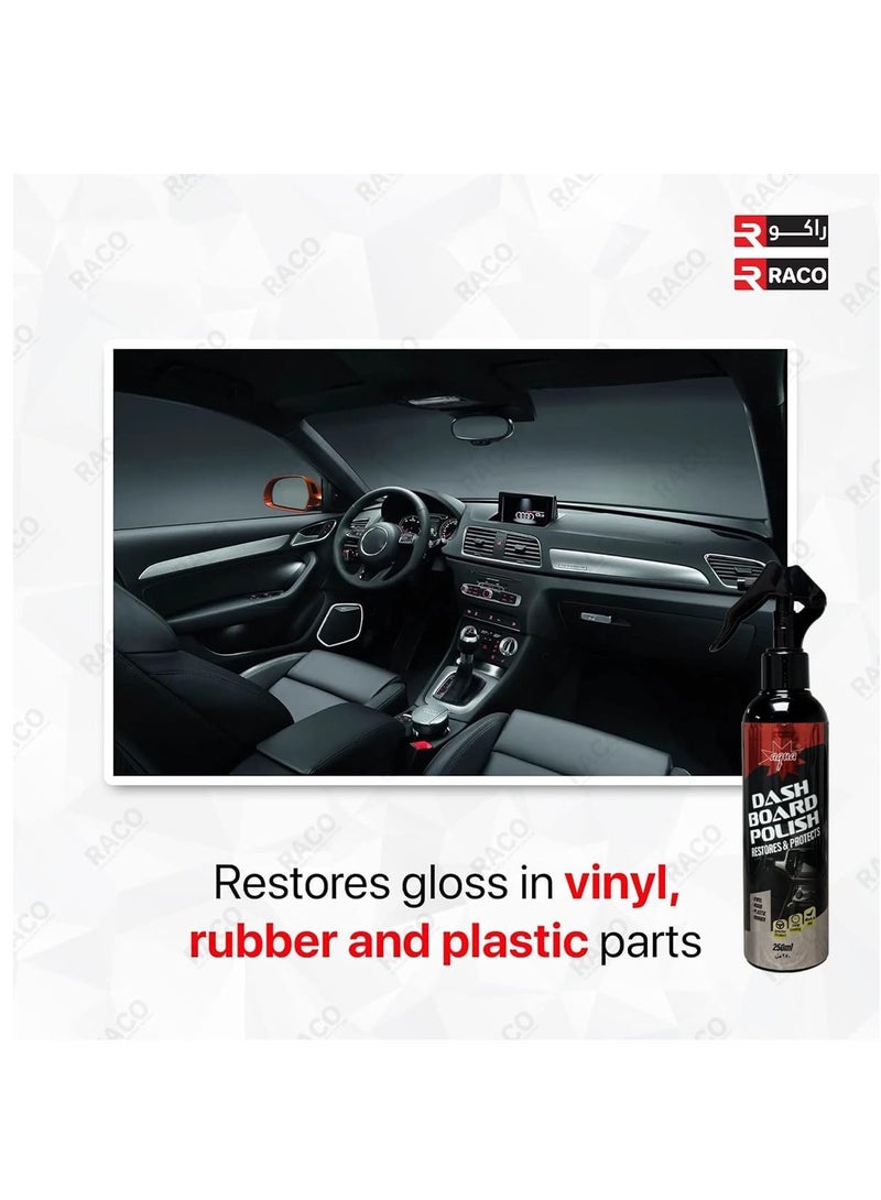 Aqua RACO Aqua Car Dashboard Polish 250ml | Cleans and Revives Dashboard and Interior Components | Restores and Protects Faded Vinyl, Wood, Plastic, and Rubber, Offering a Long-Lasting Shine.  - Image 3