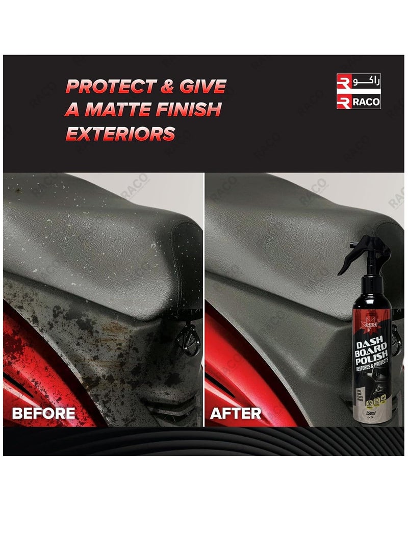 Aqua RACO Aqua Car Dashboard Polish 250ml | Cleans and Revives Dashboard and Interior Components | Restores and Protects Faded Vinyl, Wood, Plastic, and Rubber, Offering a Long-Lasting Shine.  - Image 5