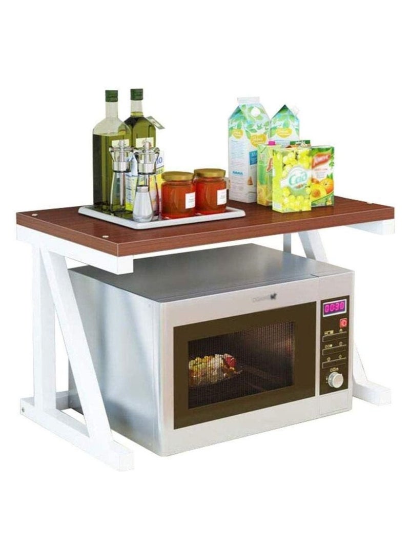 Kitchen Shelf Microwave Oven Storage Rack(Brown) - Image 2