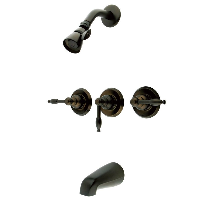 Elements of Design Magellan EB235KL Three Handle Tub and Shower Faucet, Oil Rubbed Bronze - Image 3