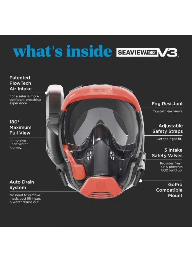 Seaview 180 V3 Full Face Snorkel Mask Adult- The V3 is The Perfect Snorkeling Gear for Adults- Diving Mask with 180 Panoramic Viewing. Patented Flowtech- Scuba Mask Up to 600% Easier Breathing - Image 2