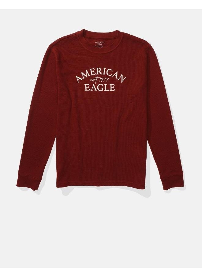 American Eagle AE Long-Sleeve Logo Graphic Thermal T-Shirt  - Image 3