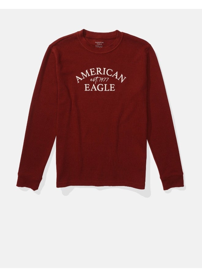 American Eagle - AE Long-Sleeve Logo Graphic Thermal T-Shirt - Image 1