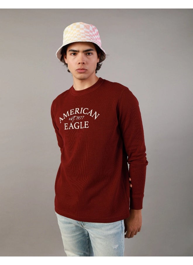 American Eagle - AE Long-Sleeve Logo Graphic Thermal T-Shirt - Image 1
