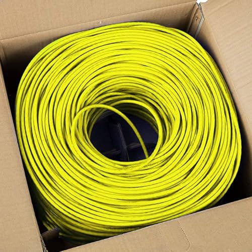 Cmple - Cat5e Plenum Cable 1000ft, CMP, Yellow, 350MHz Gigabit Ethernet Solid Network Internet Bulk UTP - Image 5