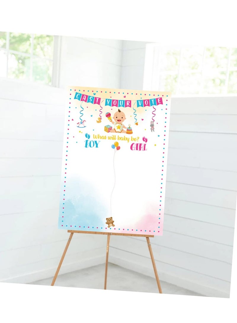 Excefore Baby Gender Reveal Board, Party Supplies Kit with Decorations Games with 36 PCS Pink Blue Stickers, Baby Predictions Cards Gender Reveal Voting Poster Board, Party Games Supplies Kit - Image 3