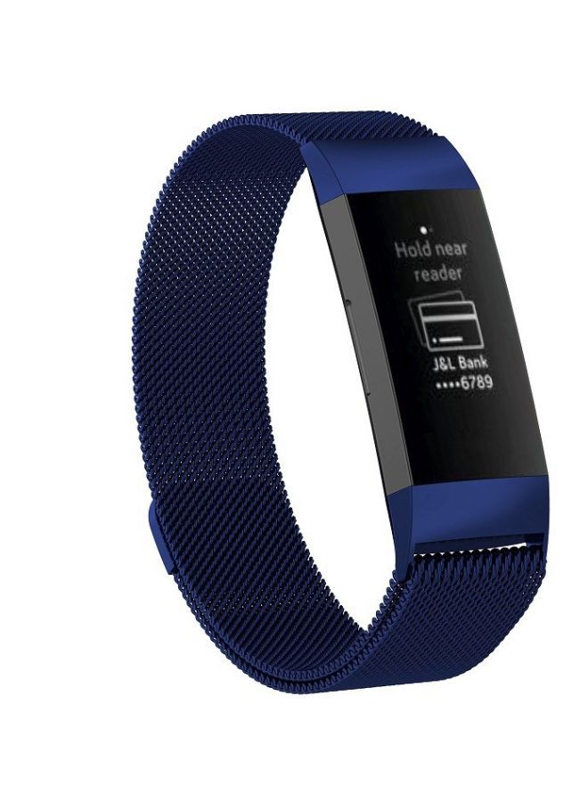 NIBEMINENT Magnet Wrist Strap For Fitbit Charge 3 Blue  - Image 3