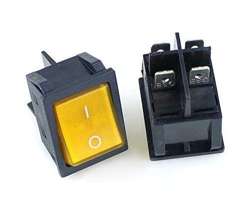 Litost YELLOW ONOFF Boat Rocker Switch 4 Pin Type 16A20A AC 125V250V Pack of 3 Nos Match Buy - Image 1