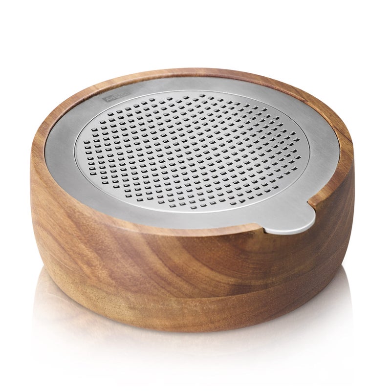 AdHoc Cut n Serve Fine Grater â€“ Easy Grip and Non-Slip Rubber Feet â€“ For Cheese, Frozen Butter & More â€“ Handheld with Acacia Wood Base & Metal PreciseGrate Blades - Image 5