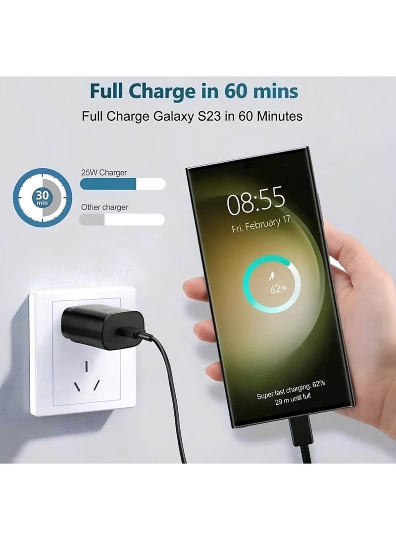 Fast Charger for Samsung Galaxy Charger Head with Charging Cable 45 watts, S23 Ultra S23 Plus S23 S23 S22 Ultra S22 S21 Ultra S21 S21 A54 A53 A52 A32-45W with Type-C 5A fast Cable - Image 5