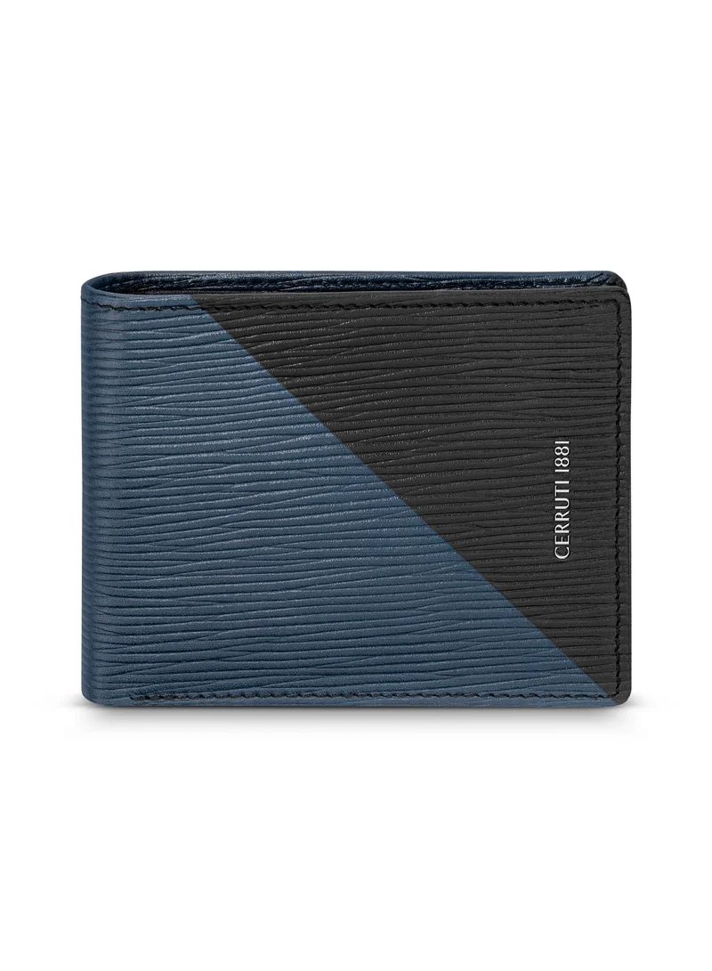 CERRUTI 1881 CERRUTI MENS LEATHER WALLET IN SAFFAINO 110X90MM, BLACK MULTI