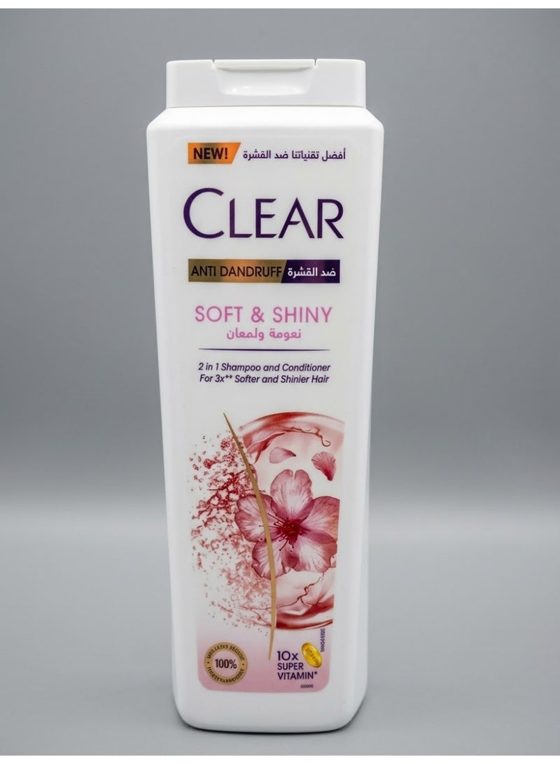 CLear Women's Anti Dandruff Shampoo Soft & Shiny 600 ML Promo - Image 1