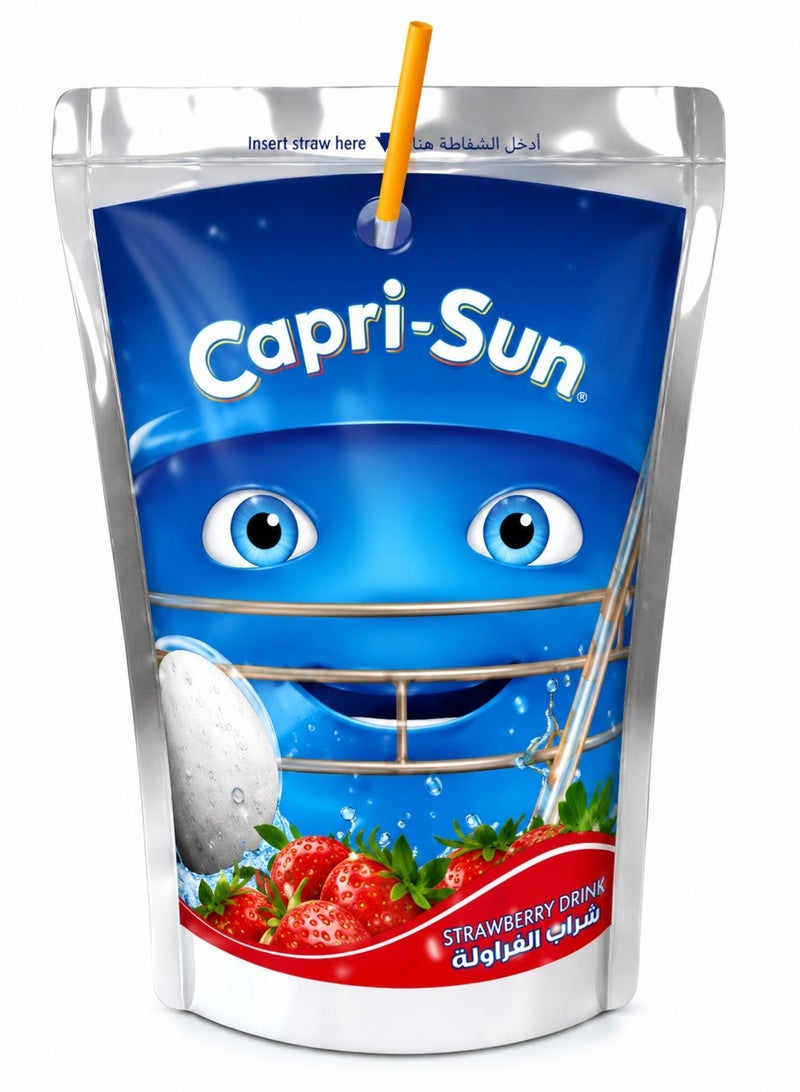 Capri-Sun Strawberry Fruit Juice Drink – Pack of 6 | Refreshing Strawberry Flavor | Ready to Drink | Kids-Friendly Juice Pouches - Image 2