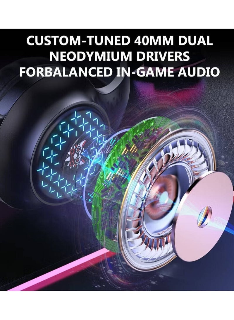 onikuma X7 PRO Gaming Headset – Stereo Sound RGB Gaming headphone With Mic – 3.5 mm jack + USB for Light For PC mobile phone consoles PS4-5 ,  Xbox One | Black - Image 5