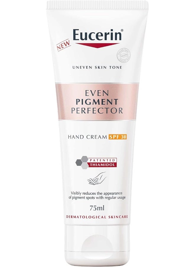 Eucerin Even Pigment Perfector Hand Cream With Thiamidol & Hyaluronic Acid, For Even And Radiant Skin, Uva & Uvb Sun Protection Spf30, Moisturizer For All Skin Types, 75Ml - Image 1