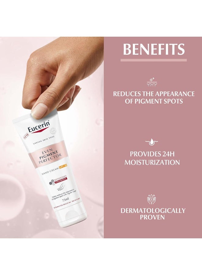 Eucerin Even Pigment Perfector Hand Cream With Thiamidol & Hyaluronic Acid, For Even And Radiant Skin, Uva & Uvb Sun Protection Spf30, Moisturizer For All Skin Types, 75Ml - Image 2
