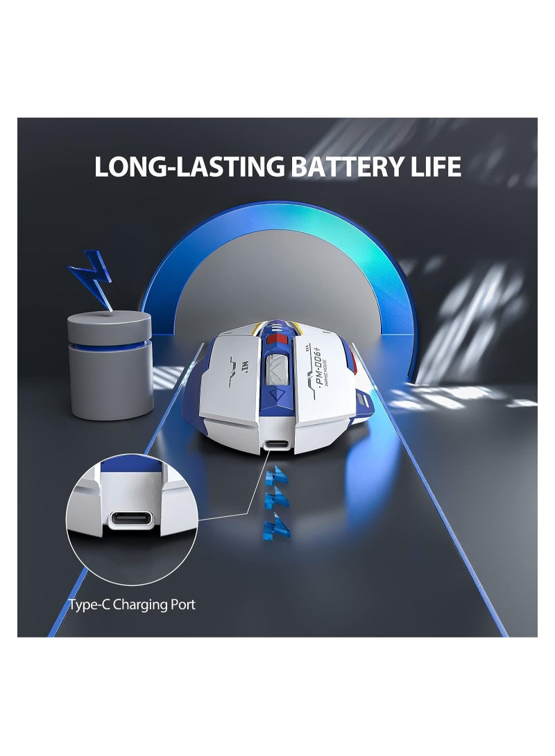 inphic F9 Wireless Mouse Rechargeable Sci-Fi Mecha Style 2400dpi Silent Office Mouse 2.4G Mice For Laptop PC with 2.4G USB Receiver - Image 4