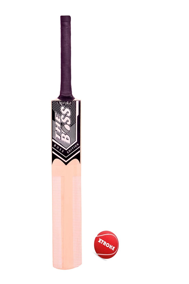 XTROKE The Boss Edition Popular Willow Cricket Bat with Red Tennis Ball for Boys and Girls Advance Play (Full Size) - Image 1