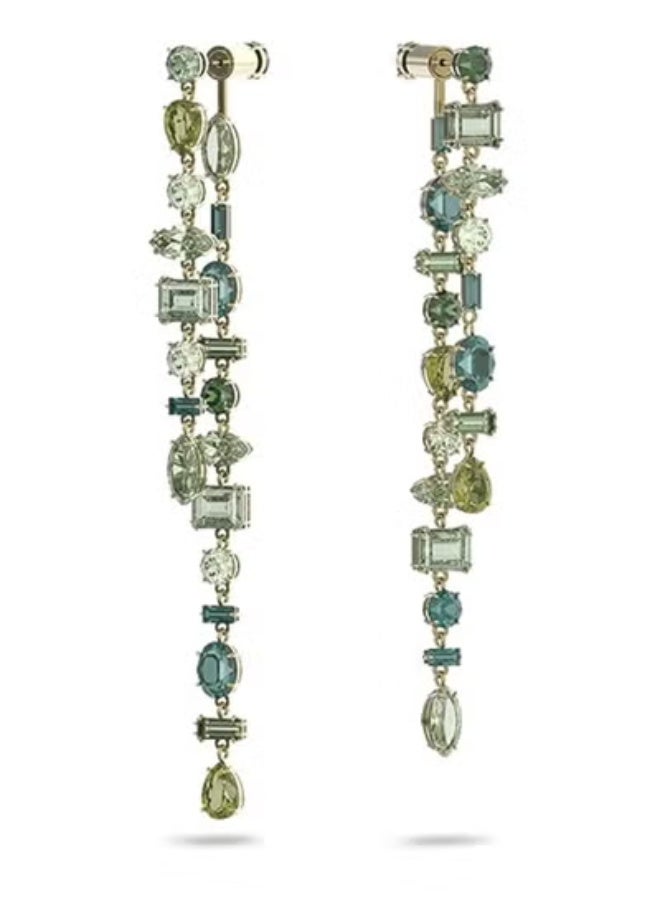 Swan أقراط سوان غير متناسقة من كريستال اليشم - Image 1