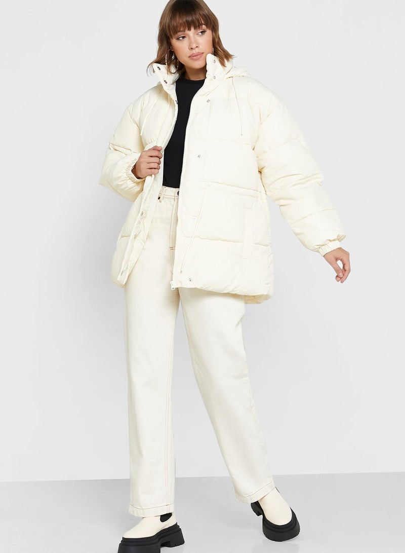 TOPSHOP Tie Detail Puffer Jacket - Image 4