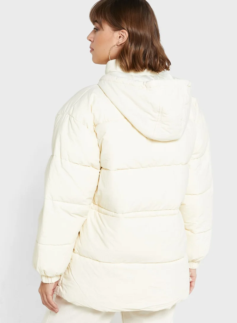 TOPSHOP Tie Detail Puffer Jacket