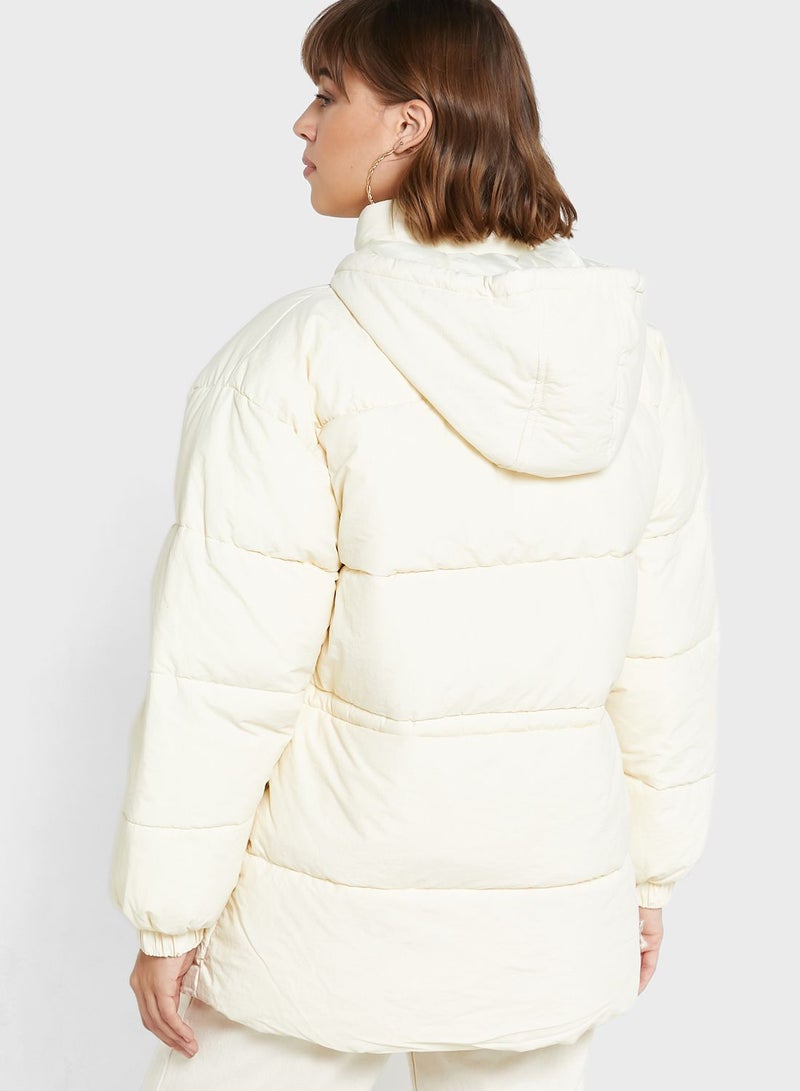 TOPSHOP Tie Detail Puffer Jacket - Image 2