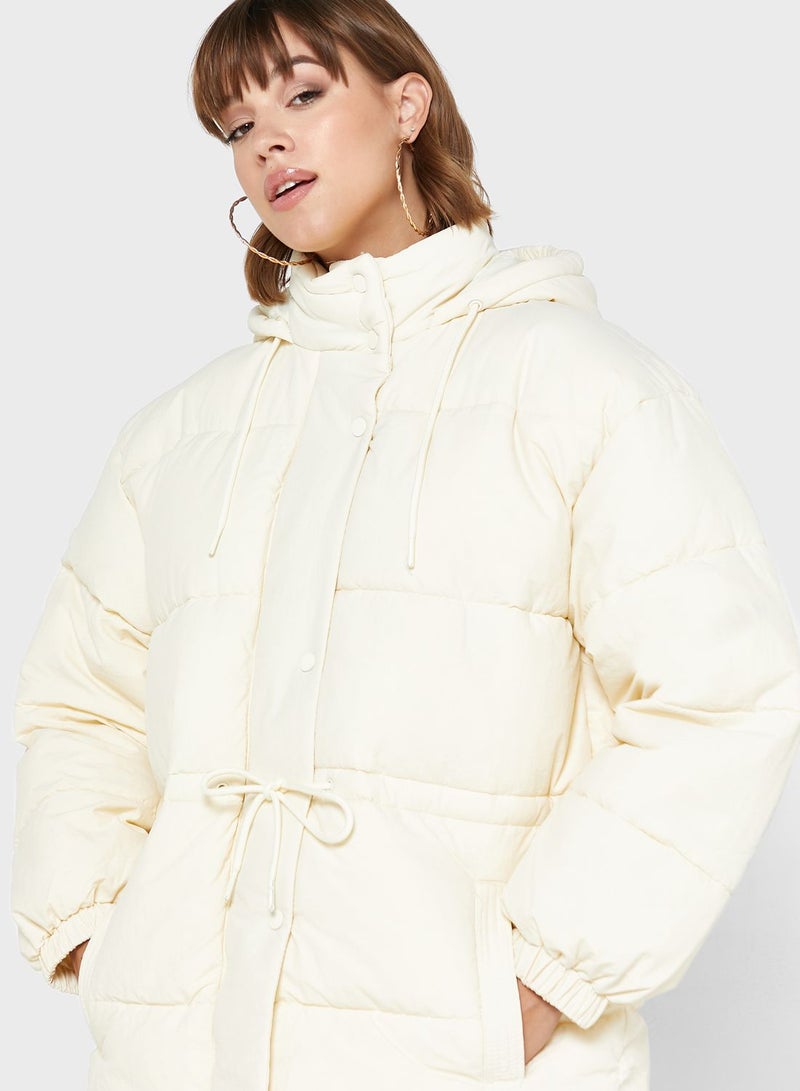 TOPSHOP Tie Detail Puffer Jacket - Image 3