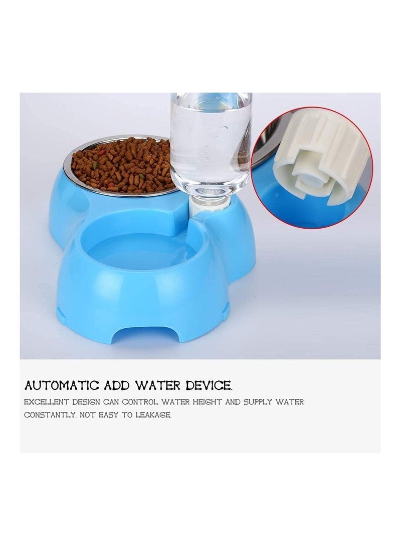 Pet Dog Cat Water Dispenser Feeding Bowl (Blue) - Image 2