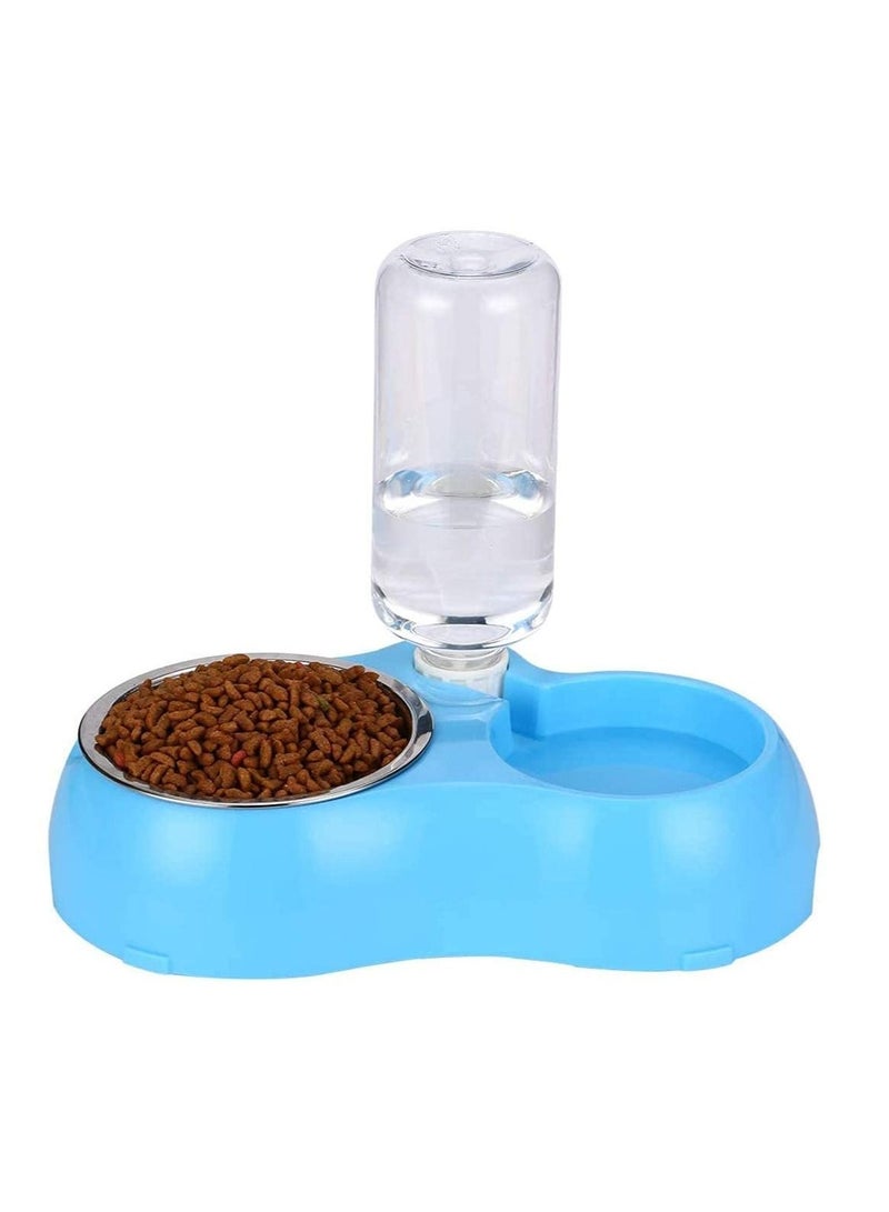 Pet Dog Cat Water Dispenser Feeding Bowl (Blue) - Image 1