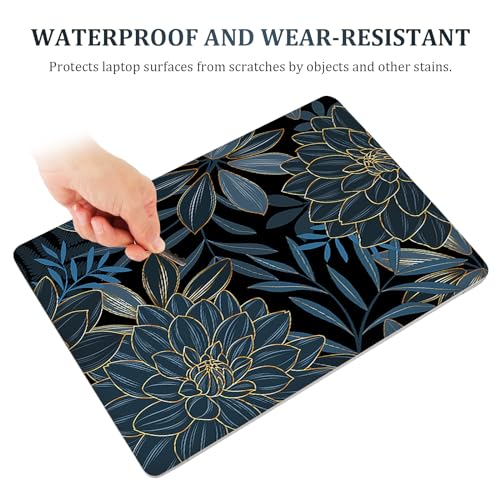 ARTSO 12 13 14 15 15.4 15.6 Inches Laptop Skin Sticker Decal Universal Netbook Skin Sticker Reusable Soft Notebook Art Protector Cover Decal, Blue Flower - Image 4