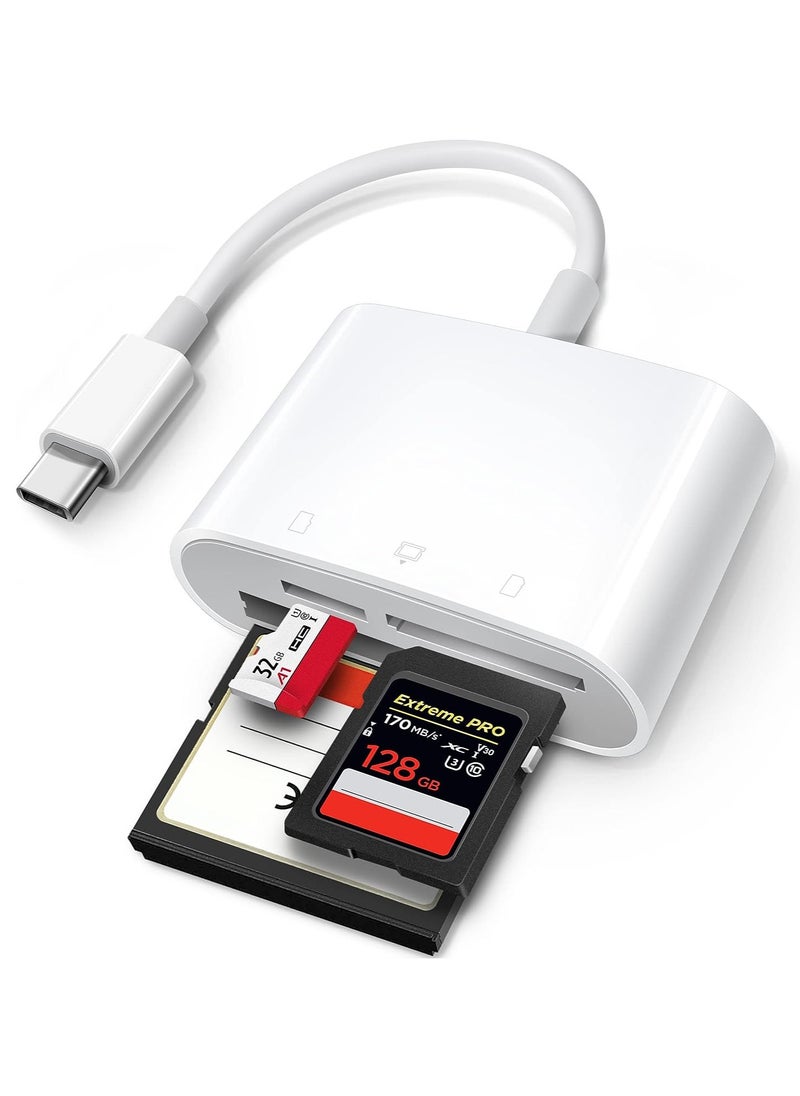 Generic - USB C SD Card Reader for iPhone 15/iPad/Mac, USB C to SD CF, Type C SD Memory Card Adapter with Compact Flash/CF/SD/MicroSD Slots Compatible with iPad MacBook Pro/Air/Mini Mac Laptop - Image 1