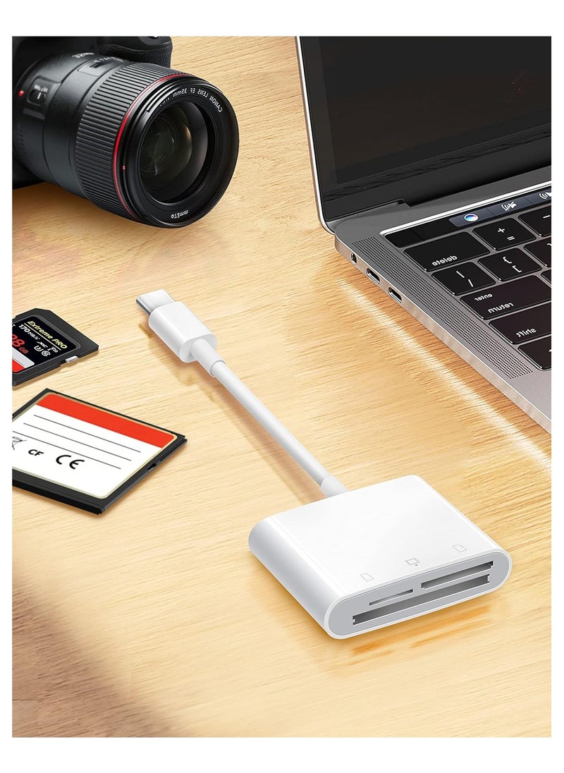 Generic - USB C SD Card Reader for iPhone 15/iPad/Mac, USB C to SD CF, Type C SD Memory Card Adapter with Compact Flash/CF/SD/MicroSD Slots Compatible with iPad MacBook Pro/Air/Mini Mac Laptop - Image 1