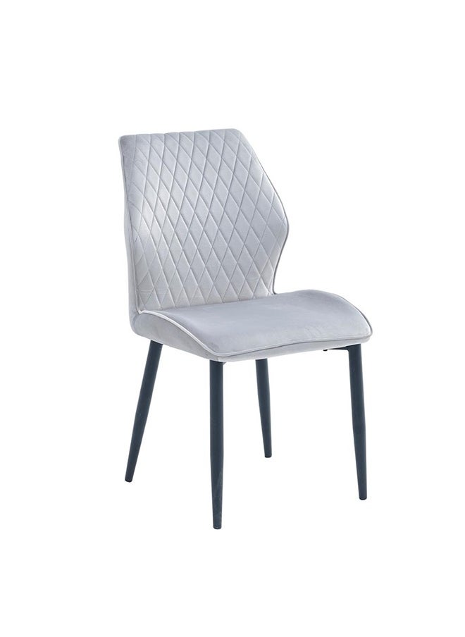 NZONE STORE Dining Chair with Metal Legs - Living Room Chair - Velvet Armless chair - Kitchen Chair Light Grey 