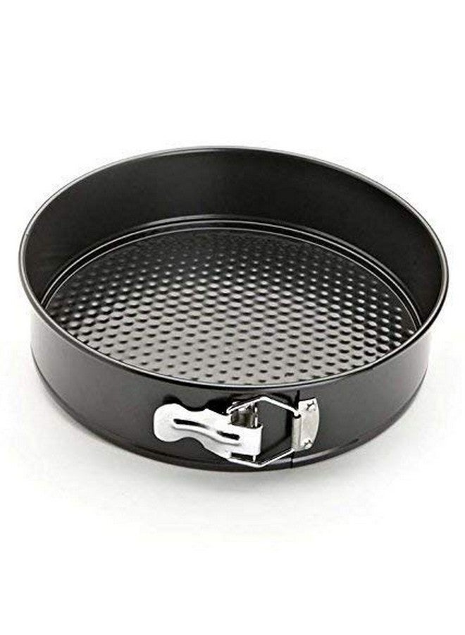 Xacton Cake Mould | Cake Teflon Coated Removable Base Microwave Oven Safe Non-Stick Round Shaped Cake Baking Mold Pan, Cake Tin,Microwave Oven Bakeware, 22 cm - Black - Image 1