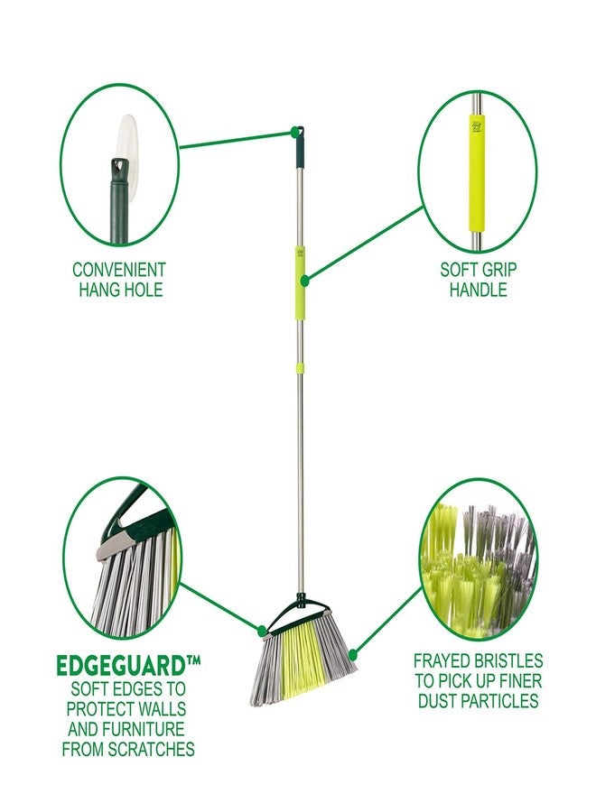 Pine Sol Pine-Sol Indoor Jumbo Broom with Long, Stainless Steel Collapsible Handle for Easy Storage, Heavy Duty Angle Bristles for Wood, Tile, Linoleum, and More - Sweeps Wet or Dry Debris - Image 3