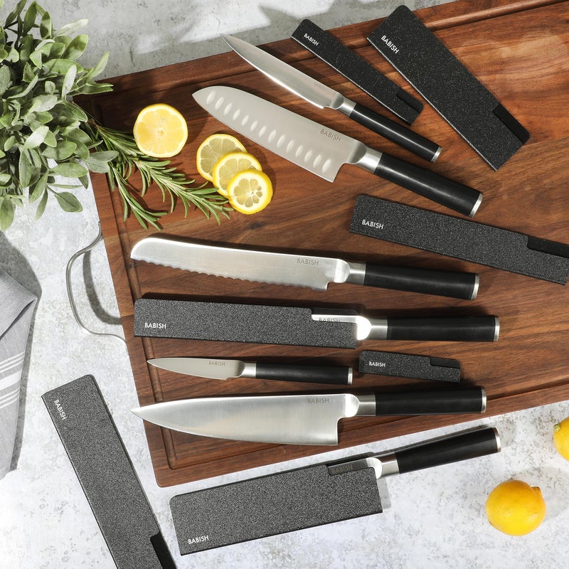 Babish 14-Piece Full Tang Forged Kitchen Knife Set â€“ High-Carbon 1.4116 German Steel Cutlery with Protective Sheaths â€“ Professional Chef Knife Set - Image 2